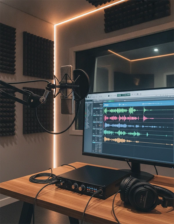 Professional audio recording studio