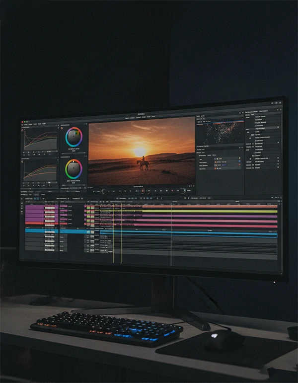 Professional video editing timeline