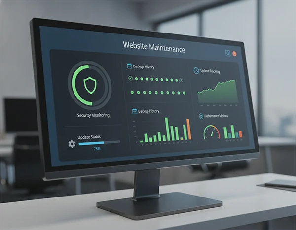 Website maintenance dashboard