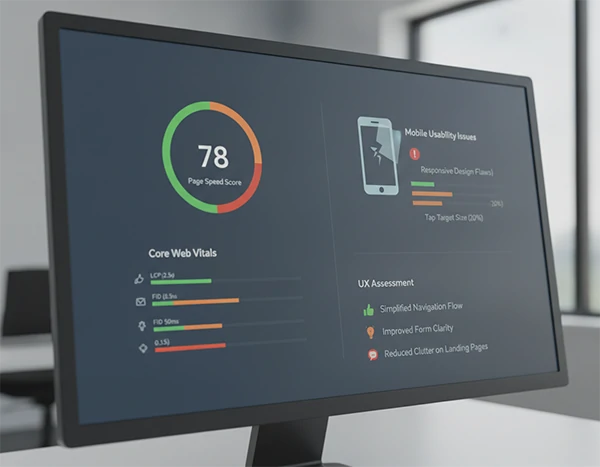 Website performance audit dashboard