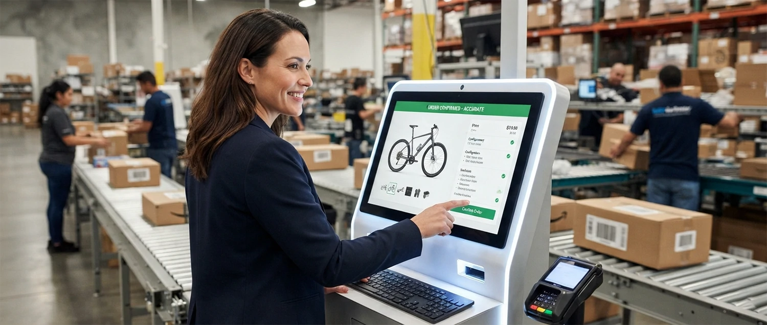 A customer moving from hesitation to a confidently configured
