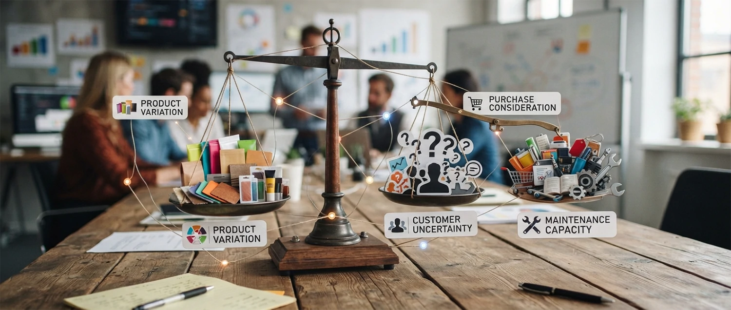 A decision flow weighing product variation