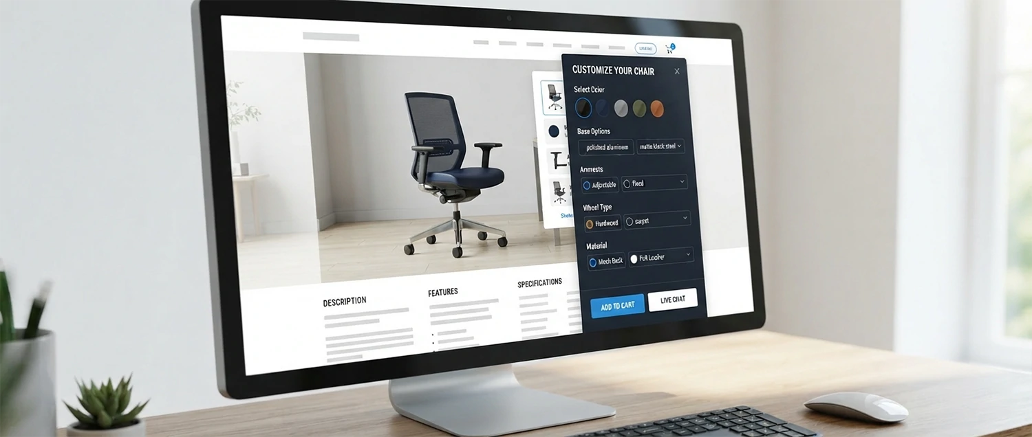 A product page with crawlable text and a static hero image as the base