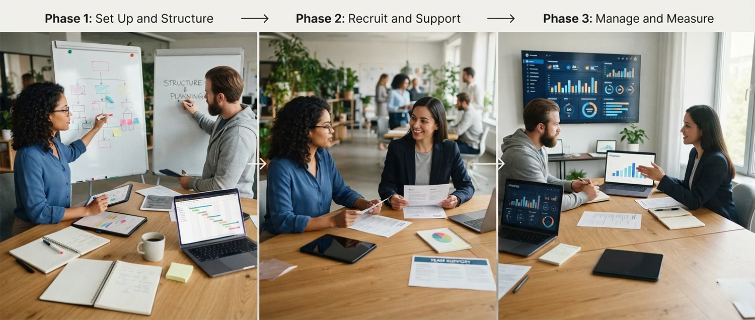 A three-phase workflow