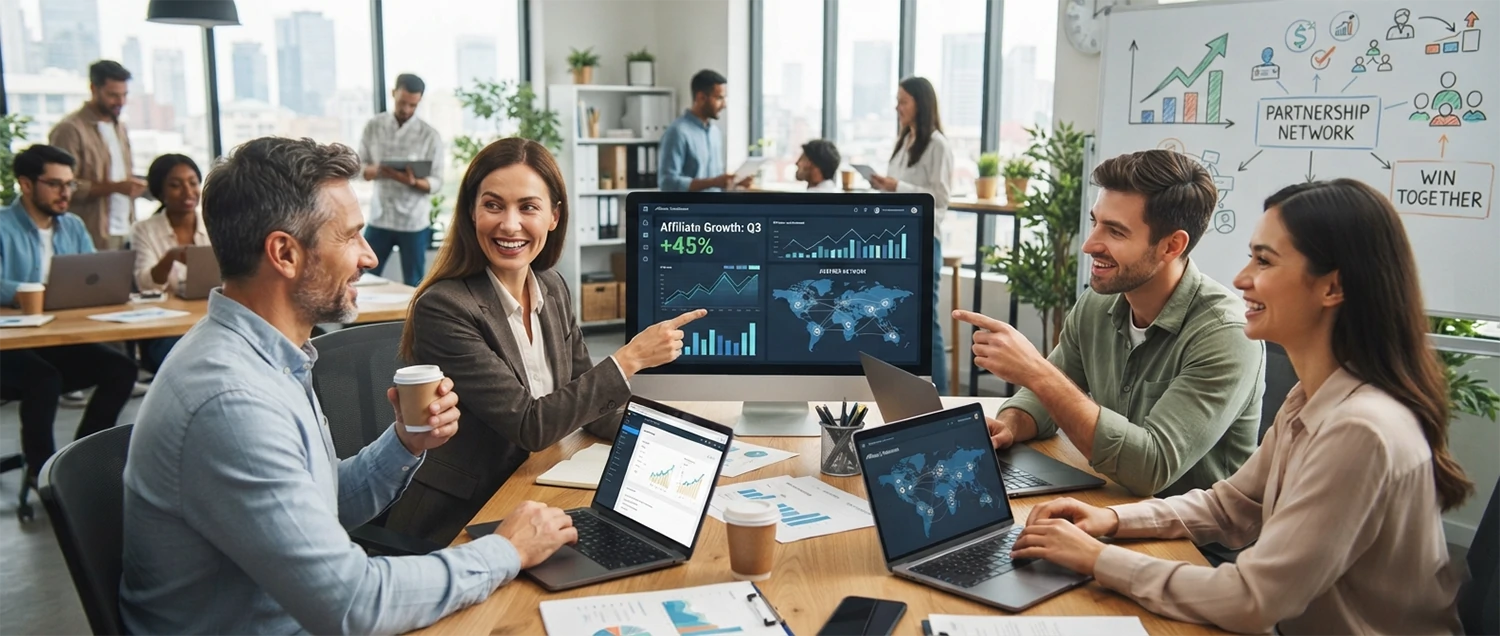 A well-run affiliate program growing a business through a network of partners who win alongside it