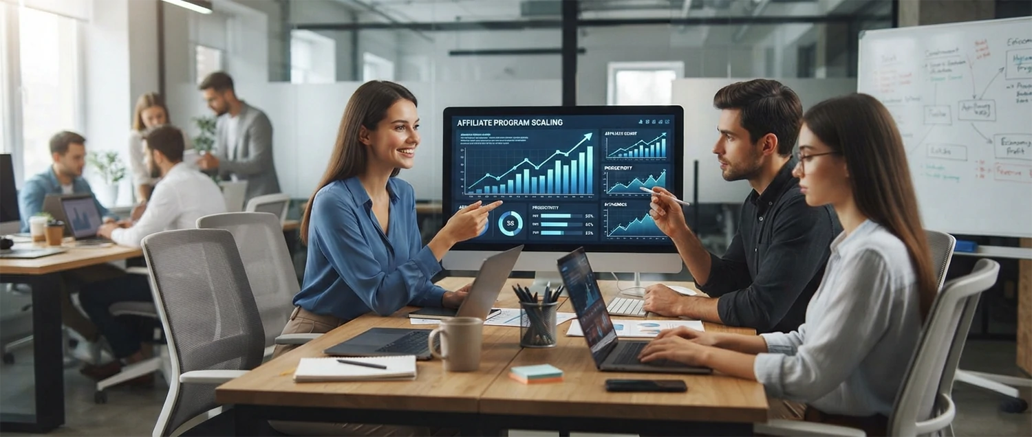 An affiliate program scaling by growing affiliate numbers and productivity while keeping quality and economics sound