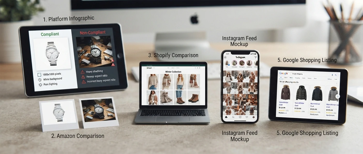 Platform-specific image requirement specifications infographic