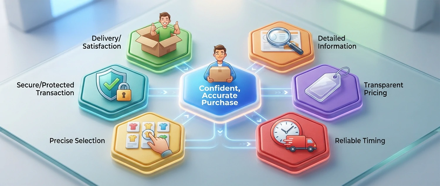 Six benefit tiles connected to one central