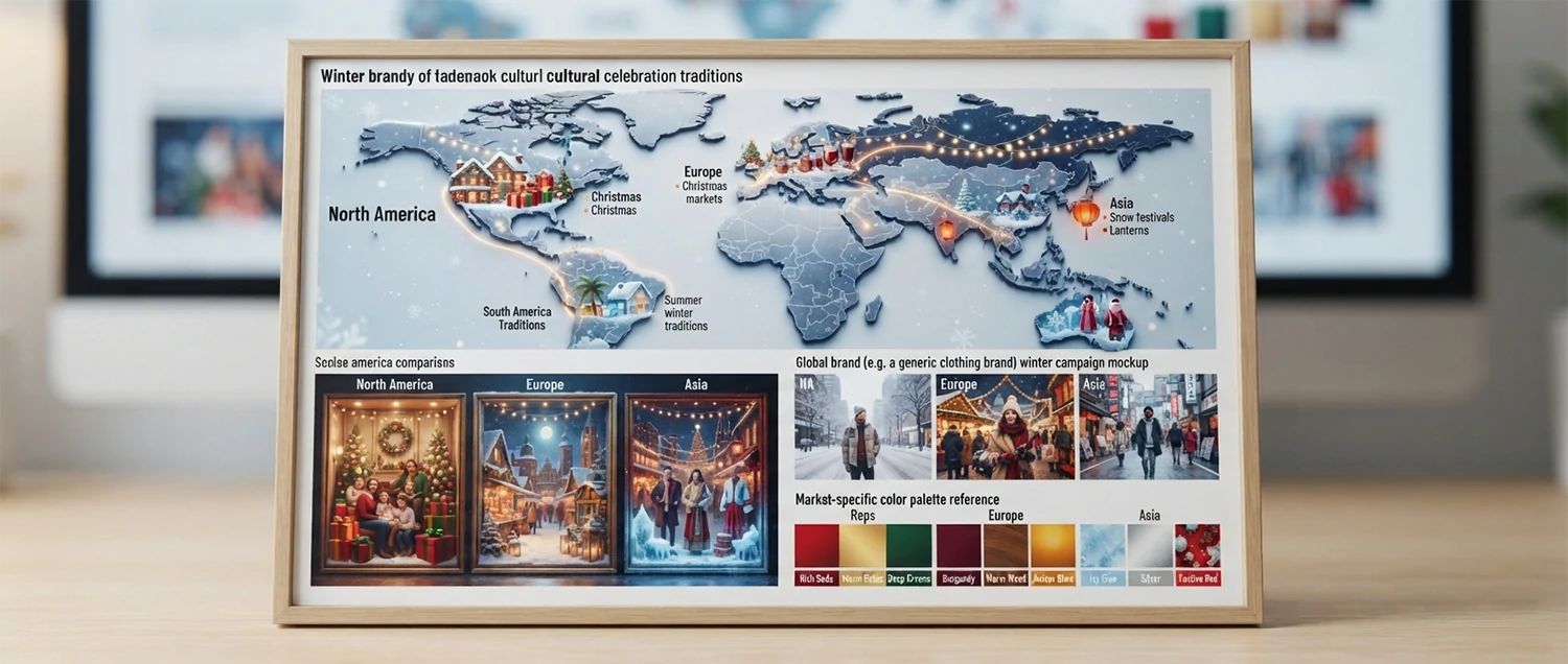 World map infographic showing winter market differences by region