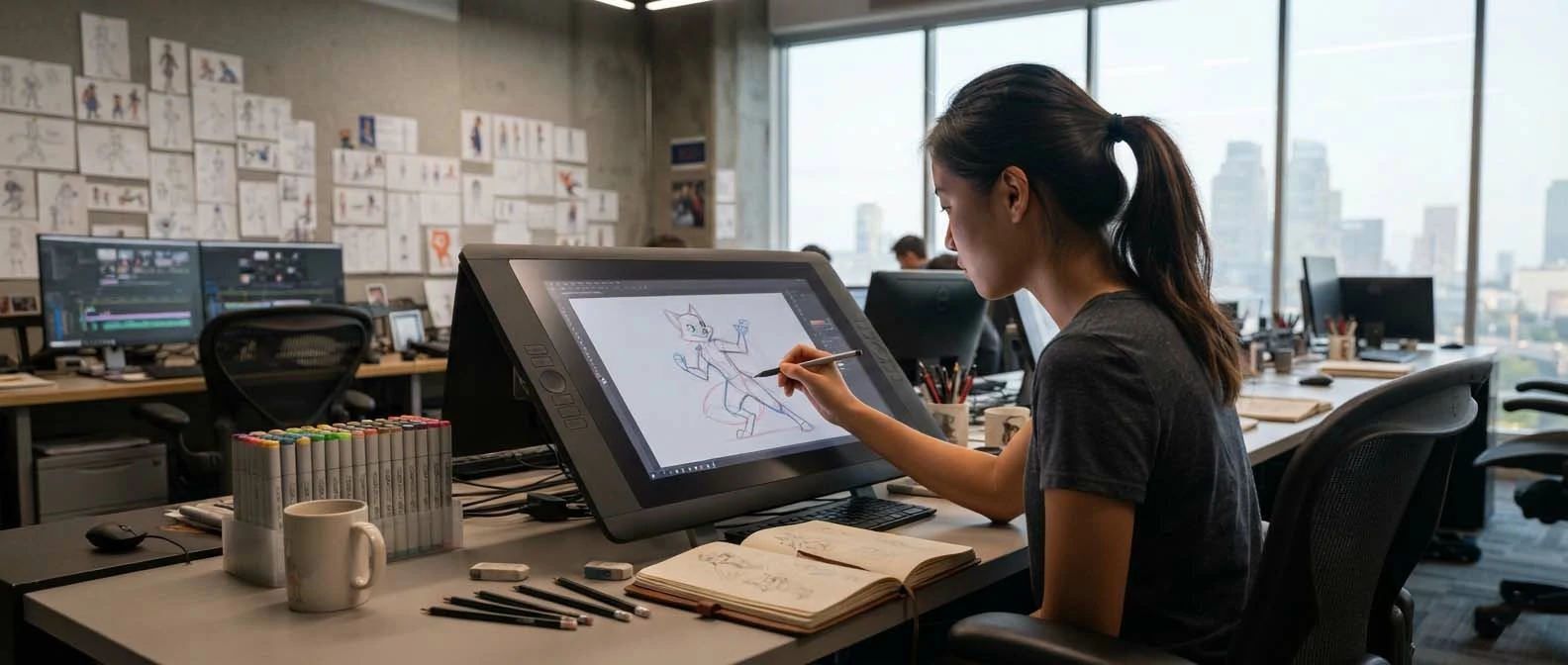2D animation studio workspace