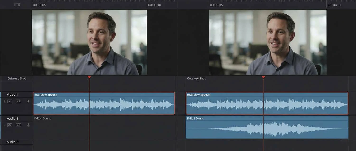 A cutaway with interview audio only