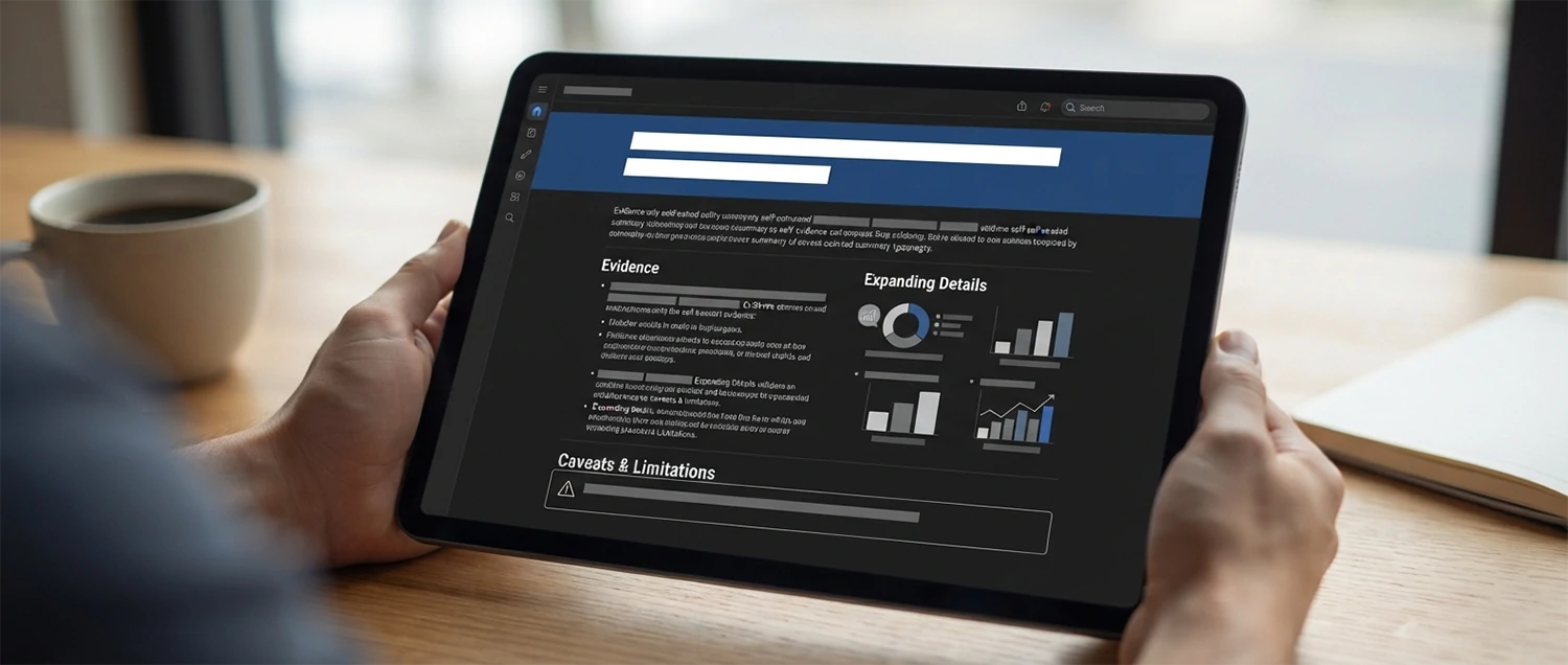 A page layout with a bold, self-contained answer at the top and expanding detail