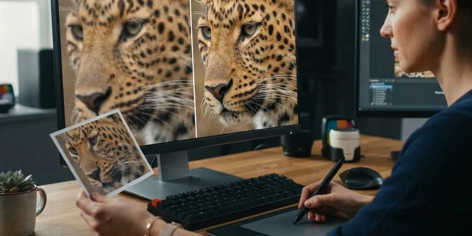 AI Image Upscaling for Print and Web feature