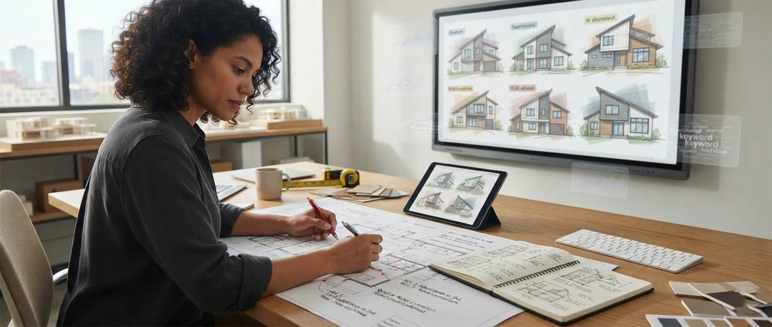 AI exploring ideas while a designer delivers a real, workable plan