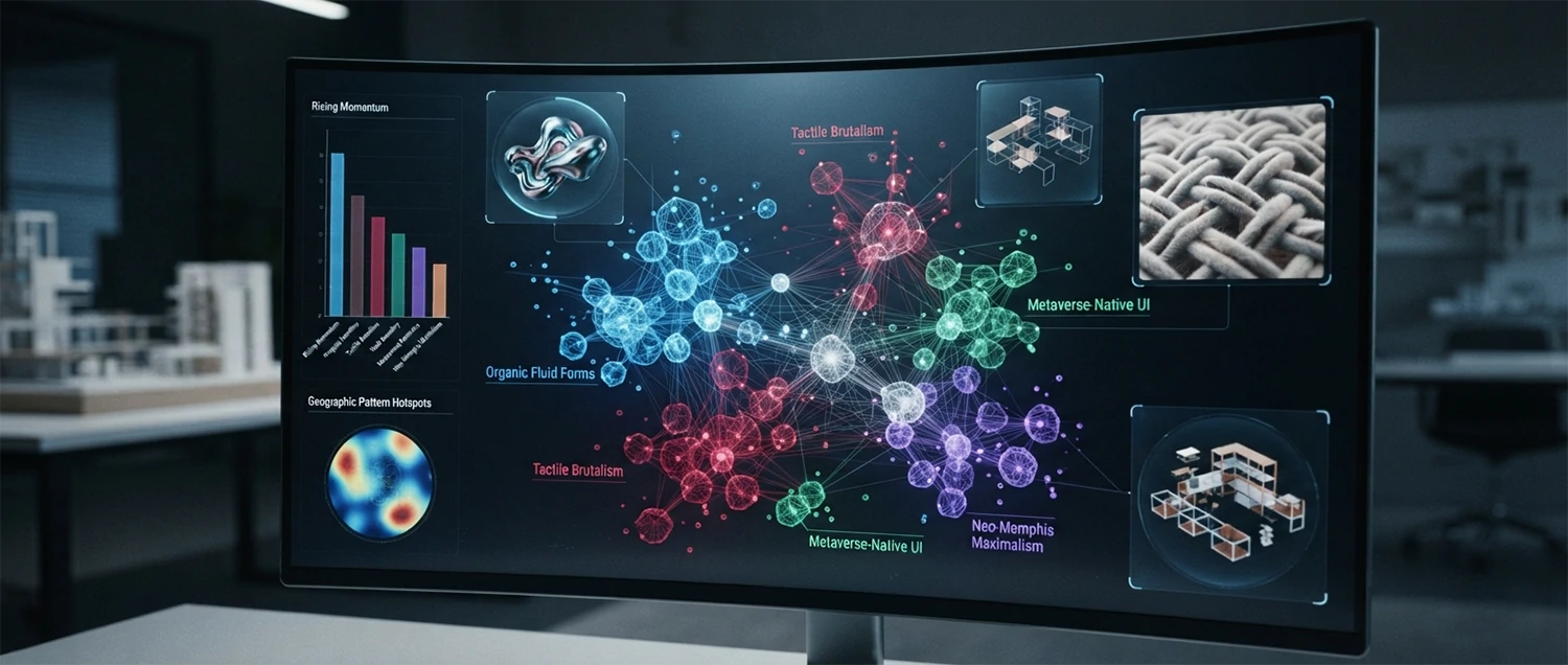 AI trend analysis dashboard showing emerging design patterns
