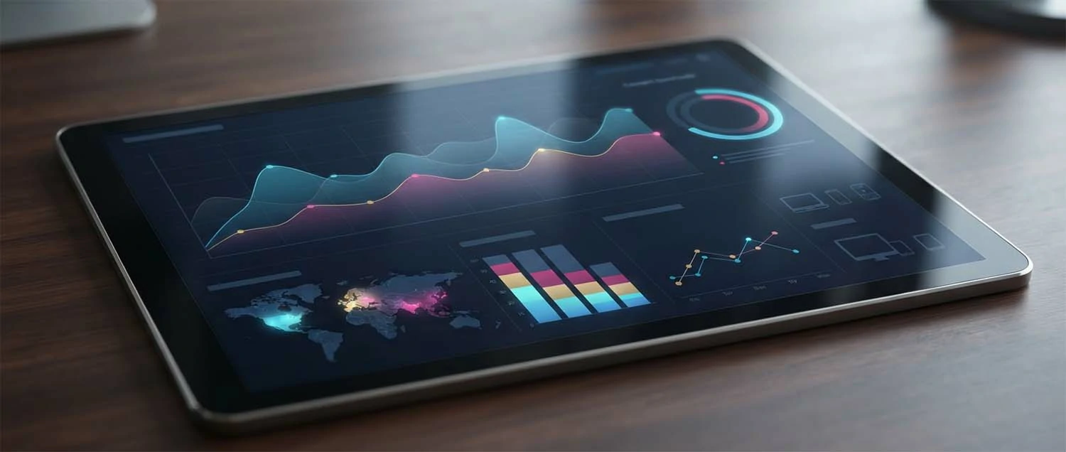 Analytics dashboard showing podcast download metrics and listener demographics