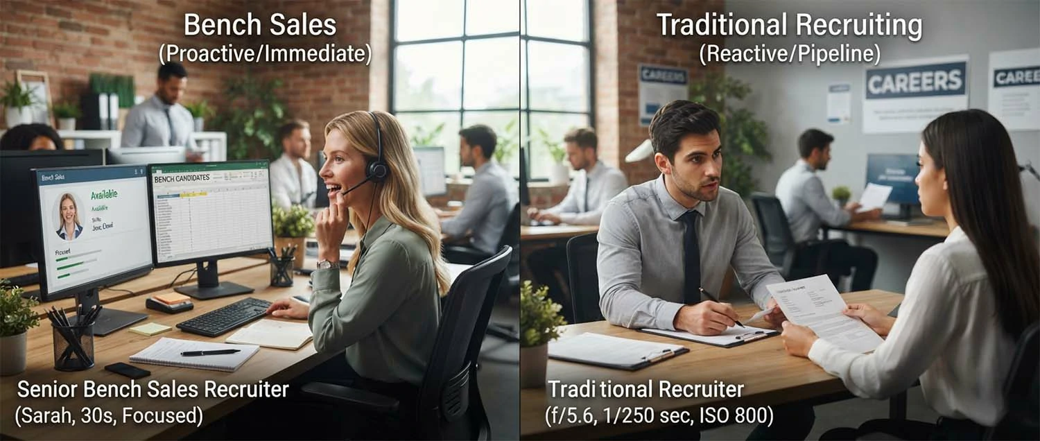 Bench Sales vs. Traditional Recruiting