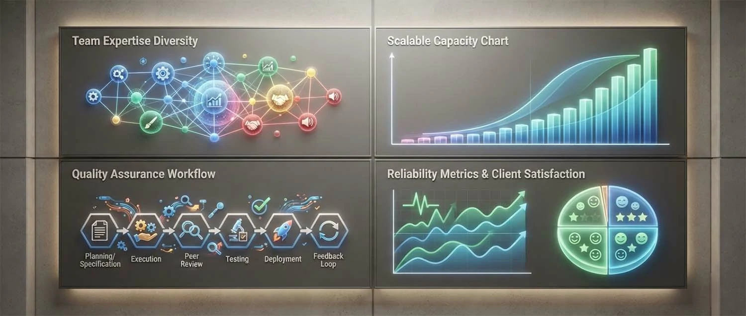 Benefits infographic showing team expertise diversity