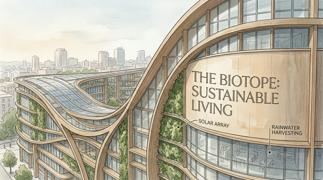 DALL-E 3 architectural visualizations showing detailed building designs with text