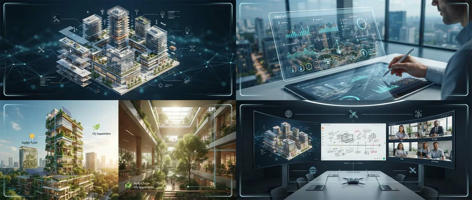 Future vision concept showing BIM-integrated visualization workflow