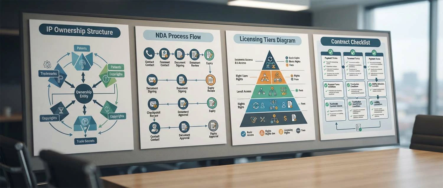 Legal considerations showing IP ownership structure