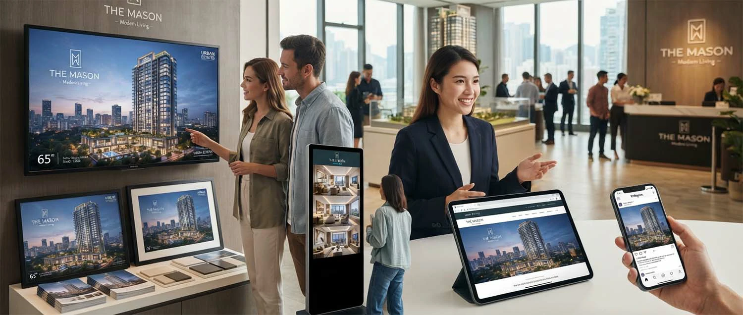 Marketing application examples showing brand