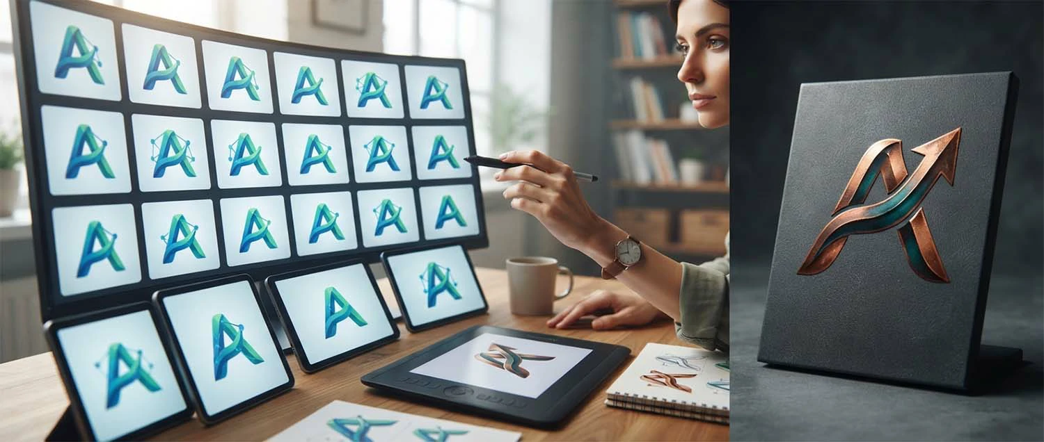Several near-identical generic AI logos versus one distinctive mark