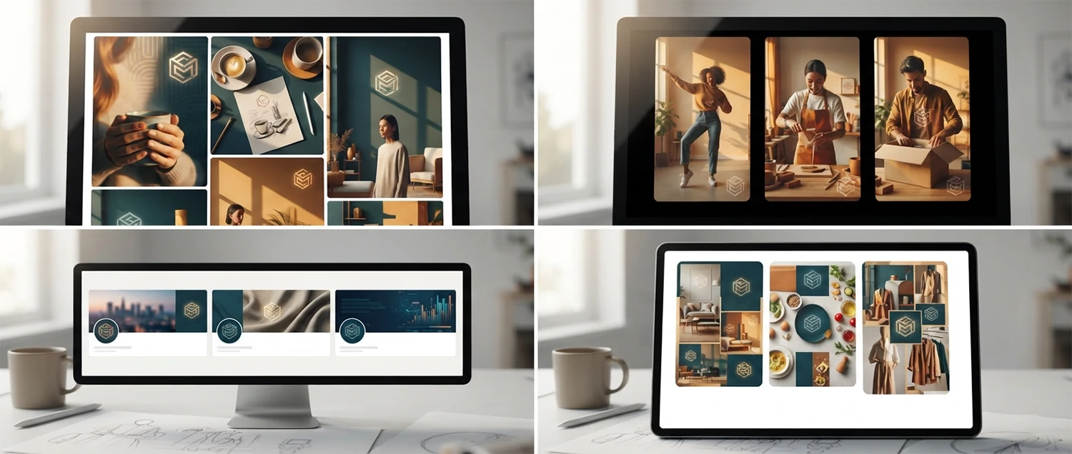 Social media content examples showing AI-generated Instagram posts