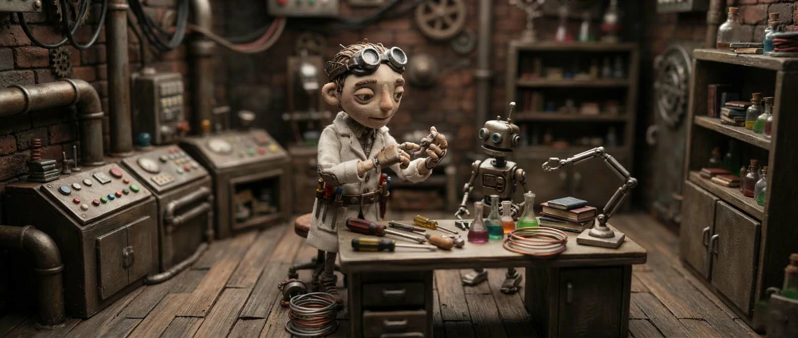 Stop motion puppets and set
