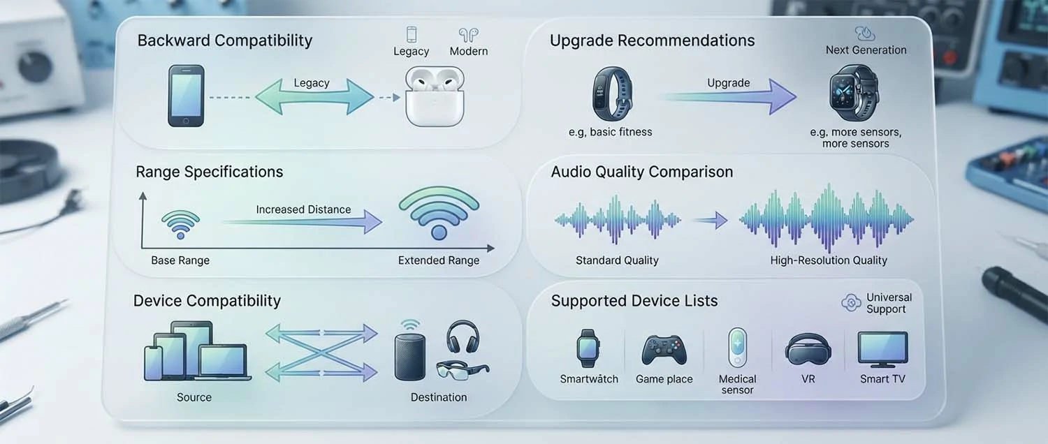 An FAQ illustration showing backward compatibility information